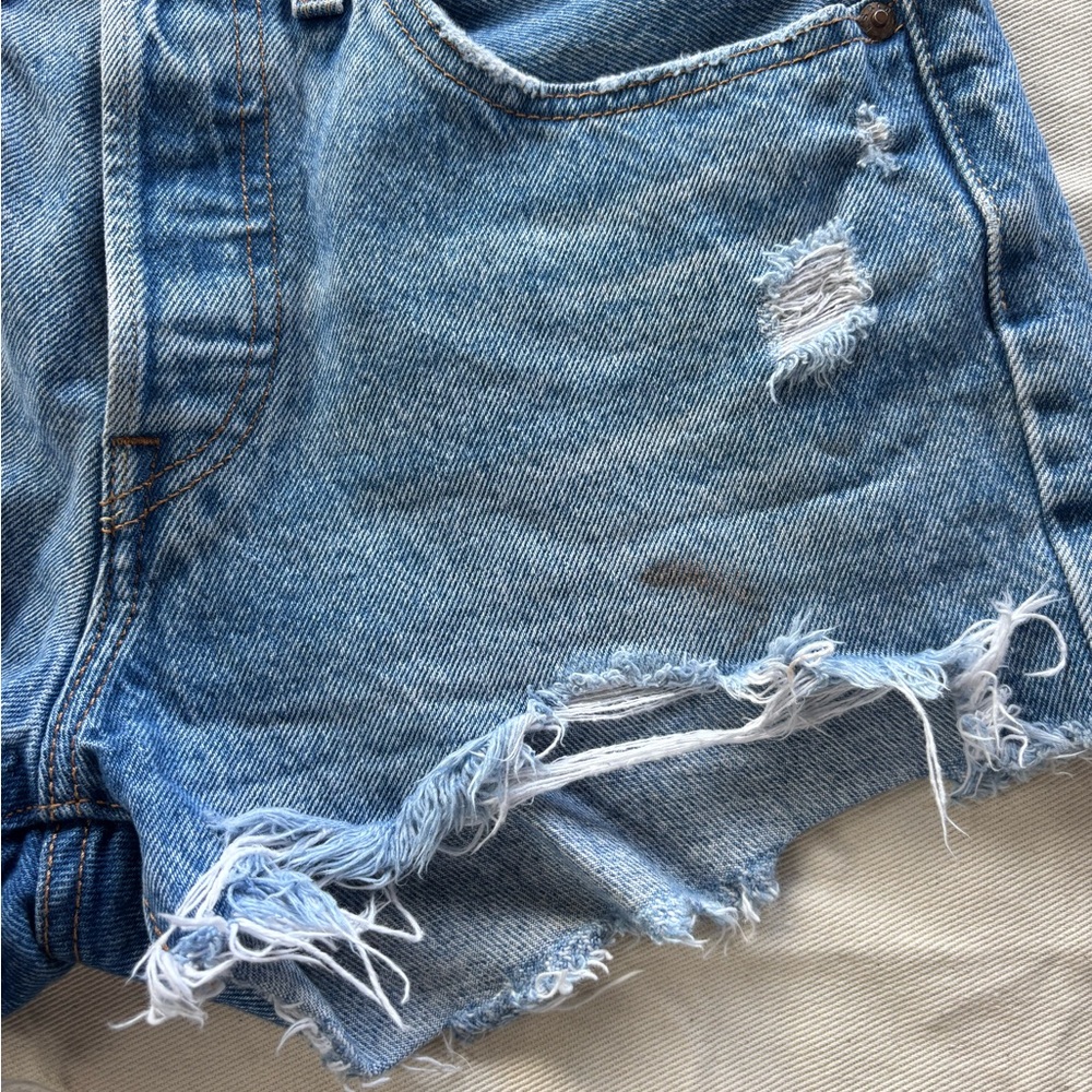Levi's Classic Blue Distressed Jean Shorts